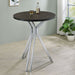 Edgerton Round Wood Top Bar Table Dark Oak and Chrome image