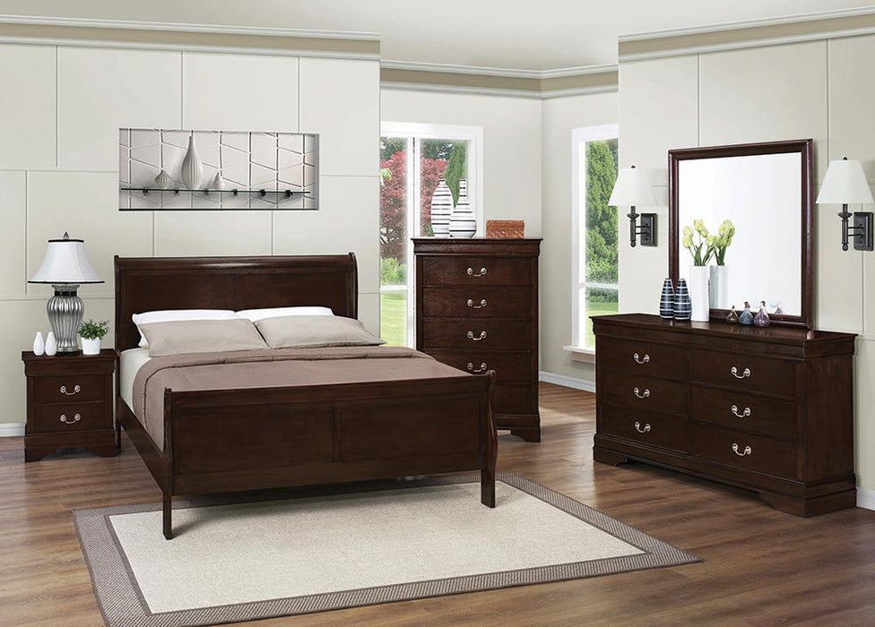 Louis Philippe 4 & 5 Piece Panel Bedroom Set with High Headboard E.king & Full