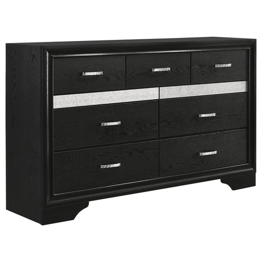 Miranda 7-drawer Dresser Black and Rhinestone image