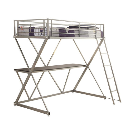 Hyde Twin Workstation Loft Bed Silver image