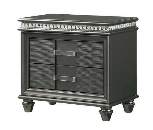 Crown Mark Furniture Adira 2 Drawer Nightstand in Silver image