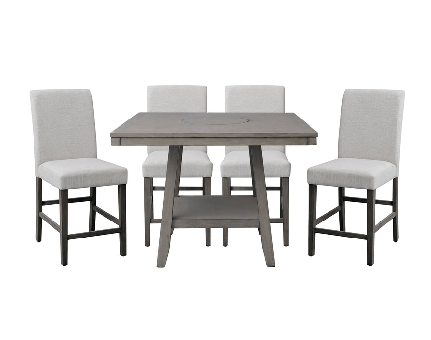 Bolin 5-Piece Counter Height Dining Set in Gray