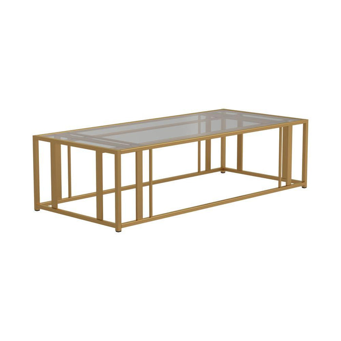 Adri Metal Frame Coffee Table Matte Brass