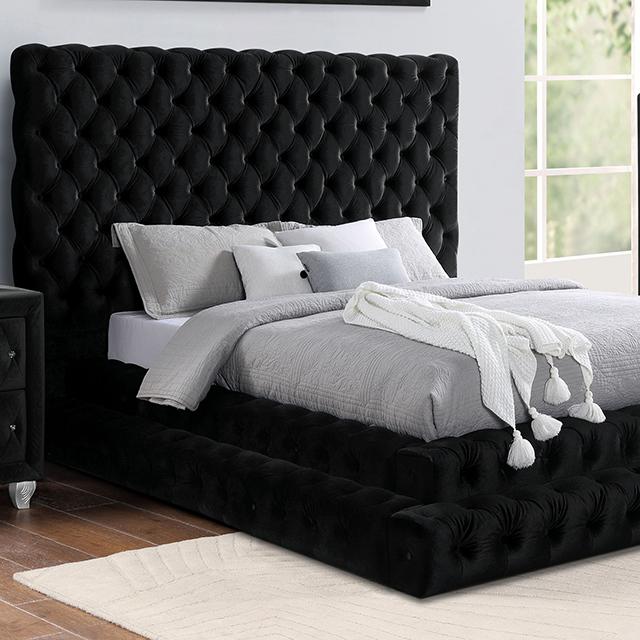 STEFANIA E.King & Queen Bed, Black & Gray