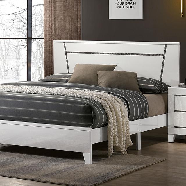 MAGDEBURG Cal.King Bed, Black & White