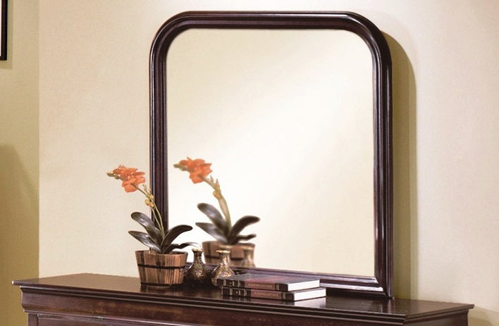 Crown Mark Furniture Louis Philip Dresser Mirror in Dark Cherry - Keads Furniture/James Furniture