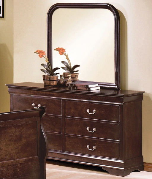 Crown Mark Furniture Louis Philip Dresser Mirror in Dark Cherry - Keads Furniture/James Furniture