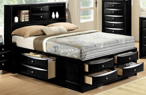 Crown Mark Furniture Emily Captain's King Bed in Black - Keads Furniture/James Furniture