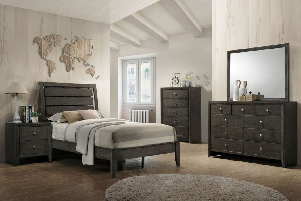 Crown Mark Furniture Evan Full Panel Bed in Grey - Keads Furniture/James Furniture