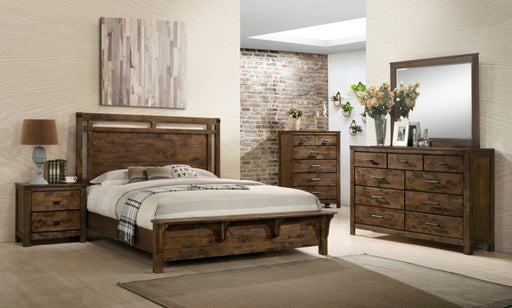Crown Mark Furniture Curtis Queen Panel Bed in Rustic - Keads Furniture/James Furniture