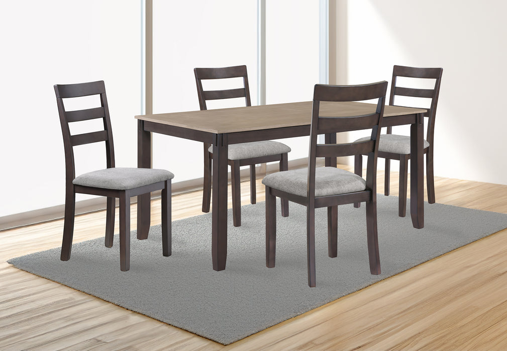 BRANSON 5PK DINETTE SET LIGHT BROWN - Keads Furniture/James Furniture