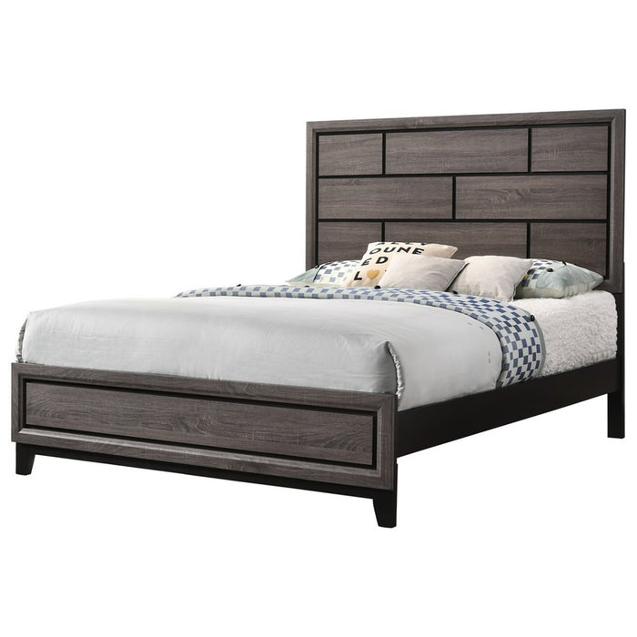 Crown Mark Akerson King Panel Bed in Grey - Keads Furniture/James Furniture